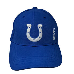 NFL Men's Indianapolis Colts Strapback Hat Blue Embroidered Logo